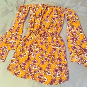 Floral print off shoulder Dress